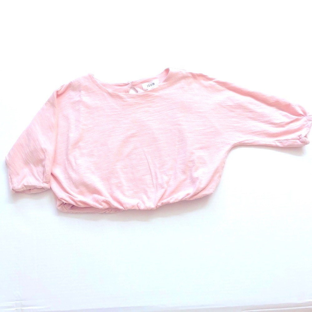 Stem Pink Double-Layered Cropped Shirt, Size 3